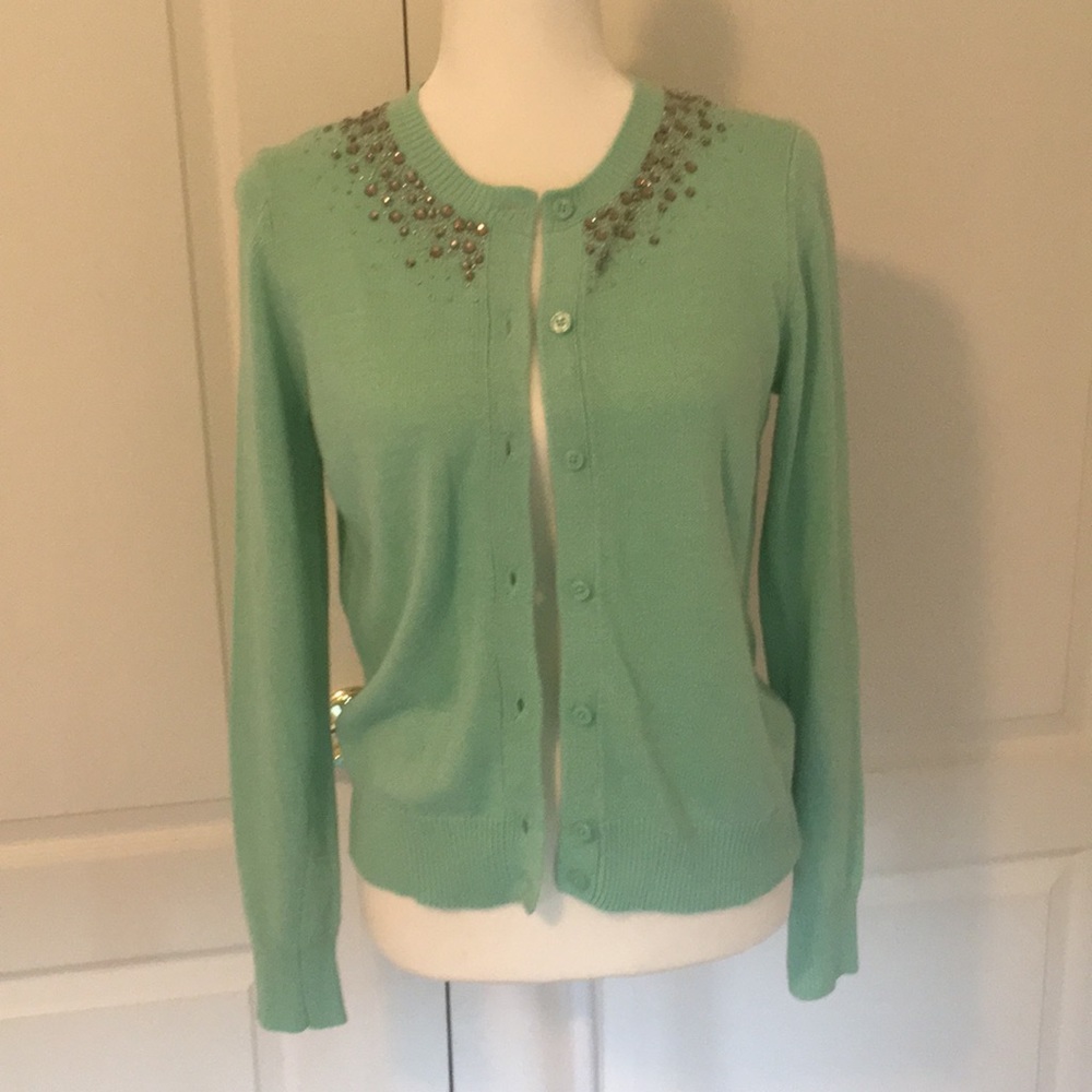 Ann Taylor Loft Embellished Knit Cardigan